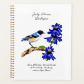 Juli Geburtmonat Blume Bluebird und Larkspur Planer (Vorderseite)