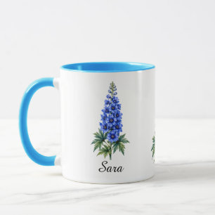Juli-Geburtsblumen-Tasse – Delphinium Tasse