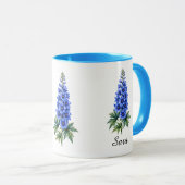 Juli-Geburtsblumen-Tasse – Delphinium Tasse (VorderseiteRechts)