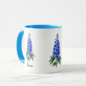 Juli-Geburtsblumen-Tasse – Delphinium Tasse (Vorderseite Links)