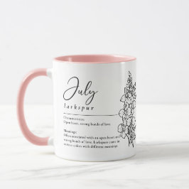 Juli Geburtsmonat Blume Larkspur Minimalistisch Tasse