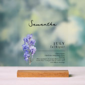 Juli Geburtsmonat Blume Larkspur Personalisiert Acrylschild (Neutral)