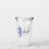 Juli Geburtsmonat Blume Larkspur Personalisiert Acryltrinkbecher (Rückseite)