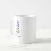Juli Geburtsmonat Blume mit/Name - Honeysuckle Kaffeetasse (Vorderseite Links)
