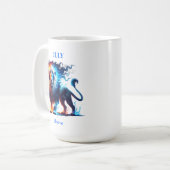 Juli Geburtsmonat Spirit Animal Lion Gift Kaffeetasse (Vorderseite Links)
