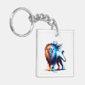 Juli Geburtsmonat Spirit Animal Lion Gift Schlüsselanhänger (Vorderseite links)