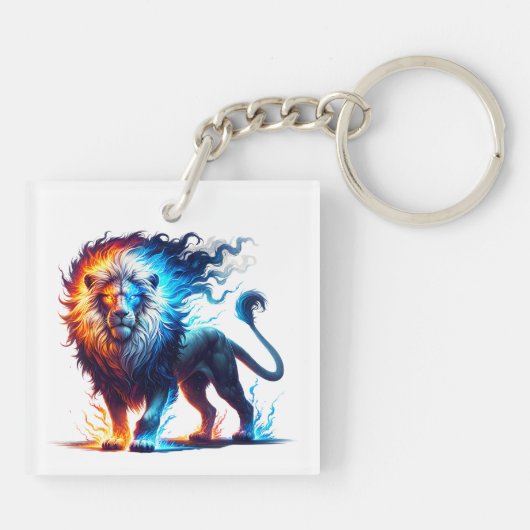 Juli Geburtsmonat Spirit Animal Lion Gift Schlüsselanhänger (Rückseite)