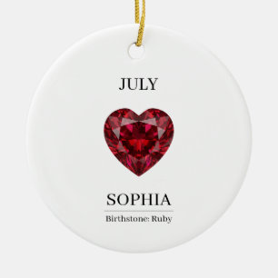 Juli Geburtsstein Geburtstagsname Rubin Keramik Ornament