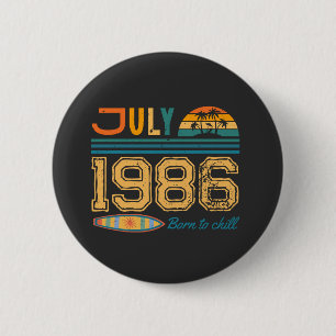 Juli Geburtstag Benutzerdefiniertes Jahr  Button
