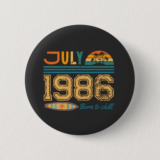 Juli Geburtstag Benutzerdefiniertes Jahr  Button (Vorderseite)