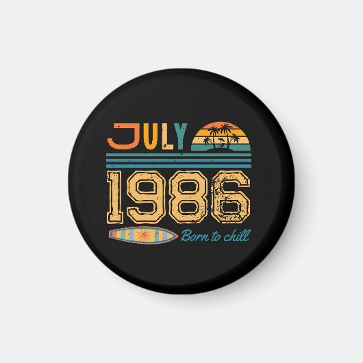 Juli Geburtstag Benutzerdefiniertes Jahr Magnet (Vorne)