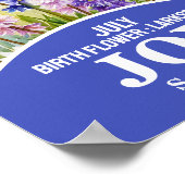 Juli Geburtstag Blume Christliche Mauer Kunst Poster (Ecke)