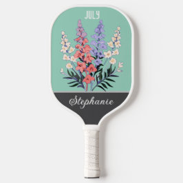 Juli Geburtstag Blume Individuelle Name Pickleball Schläger