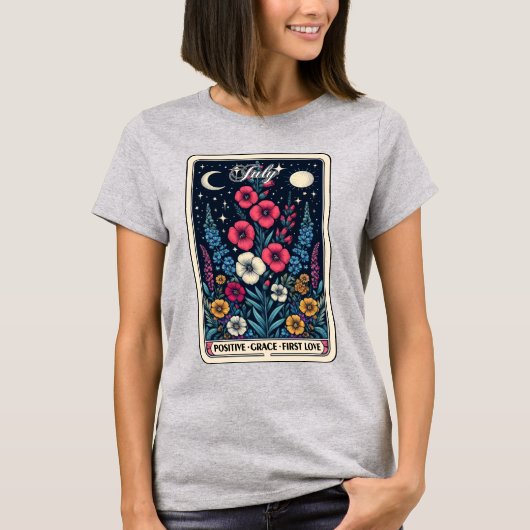 Juli Geburtstag Blume Larkspur T - Shirt (Vorderseite)