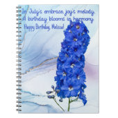 Juli Geburtstag Blume SpiralNotebook Notizblock (Vorderseite)