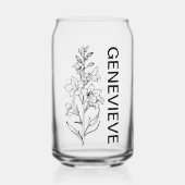 Juli Geburtstag Blume Wasser Liege mit Individuell Dosenglas (Vorderseite)