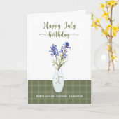 Juli Geburtstag Larkspur Geburtsmonat Blume Karte (Gelbe Blume)