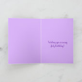 Juli Geburtstag Lila Larkspur Geburtstag Blume Karte (Innenseite)