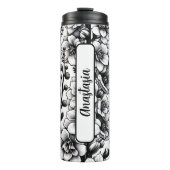 Juli Geburtstag Monat Larkspur 16 oz Skinny Thermosbecher (Vorderseite)