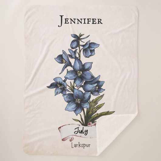 Juli Geburtstags-Blume Sherpadecke (Vorderseite)