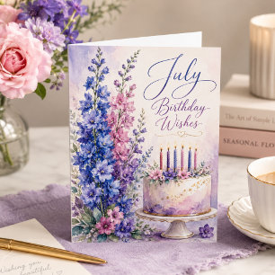 Juli Geburtstagskarte Juli Geburtstagsblume Ritter Karte