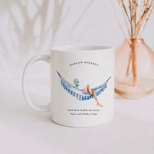 Juli Geburtstagsmonat Mädchen | Monogramm Kaffeetasse