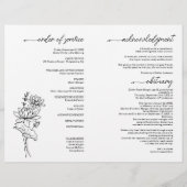 Juli Geburtstagsprogramm Blume Beerdigung Flyer (Hinten)