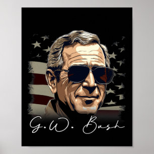 Juli George W. Bush Präsident Portrait Patr Poster