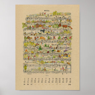 Juli - Glückwunschnotizen Kalender 2022 Poster