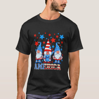 Juli Gnomes Patriotic American Flag Gnome T-Shirt