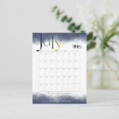 Juli Gray Modern Monthly Calendar 2025 Postkarte (Stehend Vorderseite)