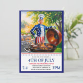 Juli GRILLEN Einladung (Stehend Vorderseite)