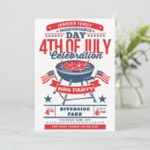 Juli GRILLEN Grill Family Wiedersehen Einladung (Stehend Vorderseite)