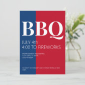 Juli GRILLEN Party Einladung (Stehend Vorderseite)