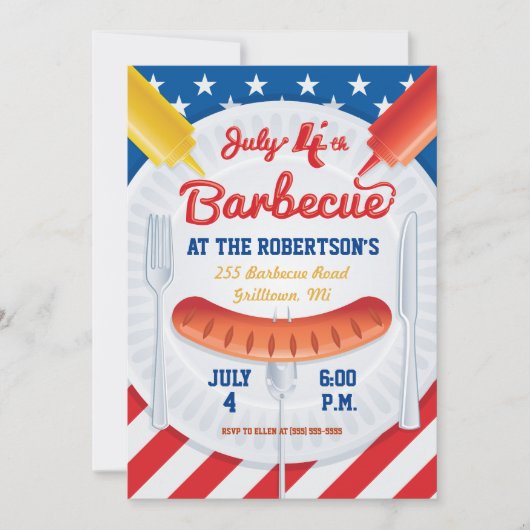 Juli GRILLEN Party Einladung (Vorderseite)