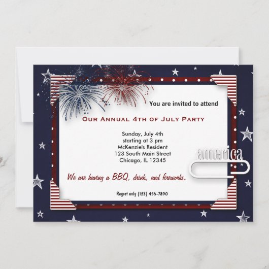 Juli GRILLEN Party Einladung (Vorderseite)