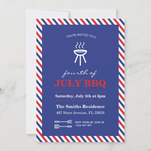 Juli GRILLEN Party Einladung (Vorderseite)