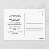 Juli GRILLEN Party Einladung Postkarte (Rückseite)
