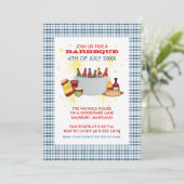 Juli GRILLEN Party Einladungen (Stehend Vorderseite)