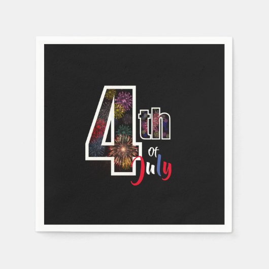Juli hübsches Feuerwerk Serviette (Vorderseite)