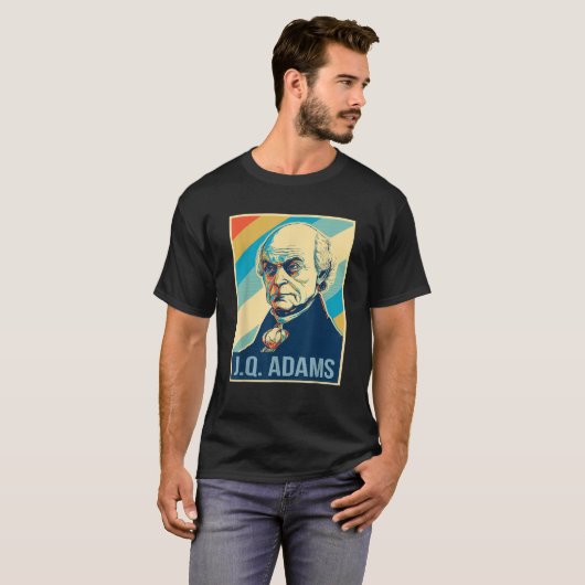 Juli John Quincy Adams Präsident Retro Patr T-Shirt (Vorne ganz)