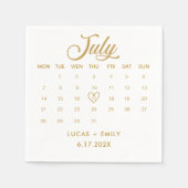 Juli Kalender Goldhochzeit Serviette (Vorderseite)
