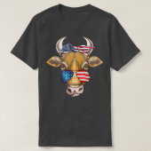 Juli Kuh Heifer Patriotic Bauer Ehefrau Ameri T-Shirt (Design vorne)