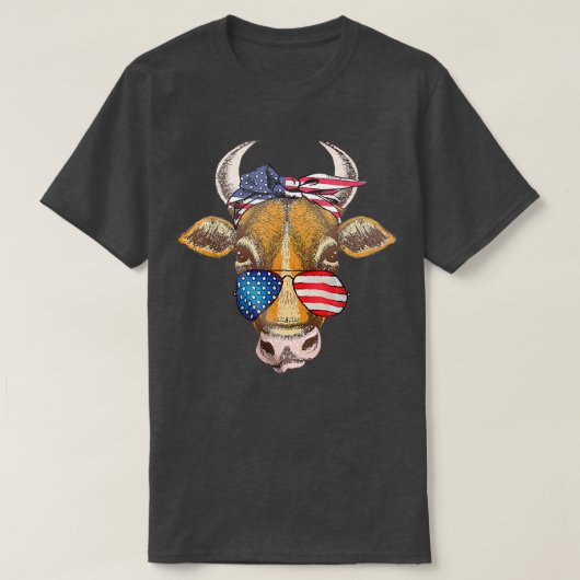 Juli Kuh Heifer Patriotic Bauer Ehefrau Ameri T-Shirt (Design vorne)