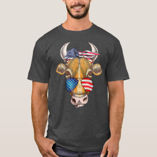 Juli Kuh Heifer Patriotic Bauer Ehefrau Ameri T-Shirt