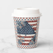 Juli Länderflagge Pappbecher (Rückseite)