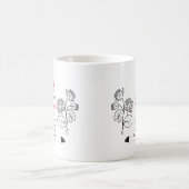 Juli Larkspur und Wasserlilie Geburtstag Keepake Kaffeetasse (Mittel)