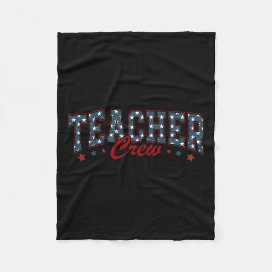 Juli Lehrerin Patriotic Shirt Lehrerin Crew Männer Fleecedecke (Vorderseite)