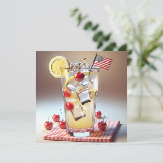 Juli Lemonade Einladung (Stehend Vorderseite)