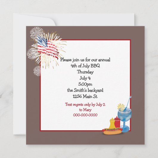 Juli Lemonade Einladung (Rückseite)